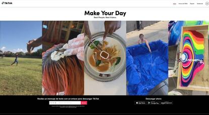 Imagen de la web de TikTok.
