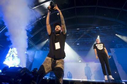 Major Lazer durante su actuación en el festival.