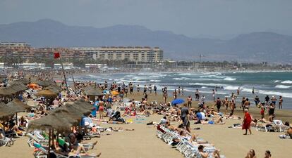 Playa de la Malvarrosa, en Valencia.