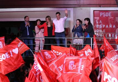 Celebración de la victoria del PSOE en Ferraz.
