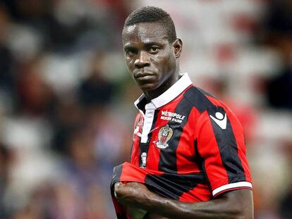 Balotelli, no jogo contra o Monaco, onde marcou outro doblete.