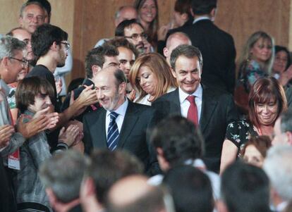 Alfredo Pérez Rubalcaba y José Luis Rodríguez Zapatero.