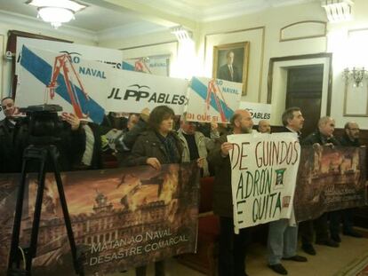 Protestas en el Ayuntamiento de Ferrol