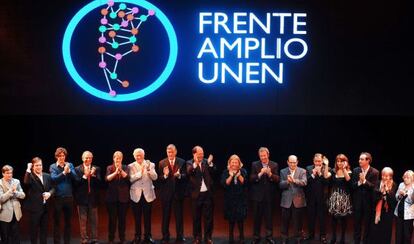 Los líderes del Frente Amplio-UNEN.