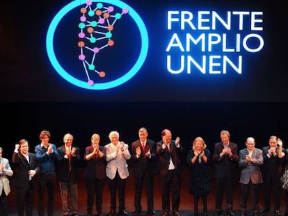 Los líderes del Frente Amplio-UNEN.