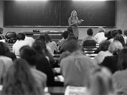 Una clase en la Universidad de Salamanca, en una foto de archivo.