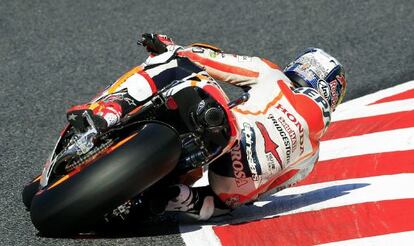 Dani Pedrosa en el circuito de Montmeló.
