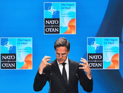 Mark Rutte, este lunes en La Haya.