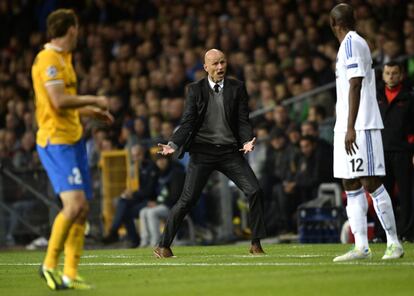 El entrenador del FC Copenhague, Staale Solbakken, en un lance del partido ante el Juventus.