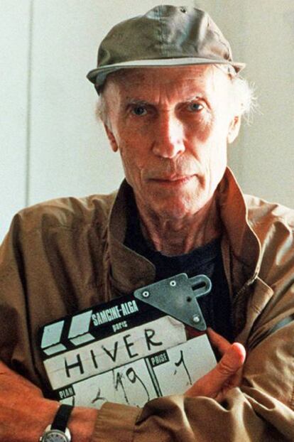 Eric Rohmer, en un descanso del rodaje de <i>Cuento de invierno</i>, en 1992.