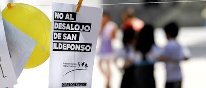 Protesta en el colegio San Ildefonso.