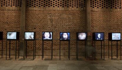 Vídeos com ‘performances’ de Marina Abramović no Sesc Pompeia de São Paulo.