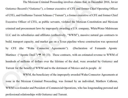 Documents in the legal filing against CFE International. Source: OffshoreAlert