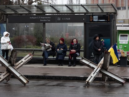 Bus stop at Zhytomyr, Ukraine