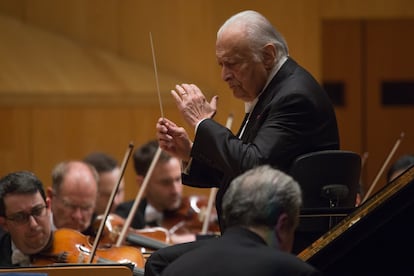 Zubin Mehta en Zaragoza dirige a la Filarmónica de Múnich y al pianista Yefim Bronfman.