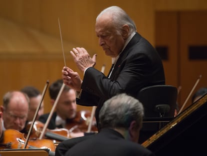 Zubin Mehta en Zaragoza dirige a la Filarmónica de Múnich y al pianista Yefim Bronfman.