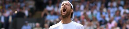 Sousa se lamenta durante el partido contra Nadal.