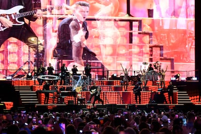 Imagen del concierto de Luis Miguel en el estadio del Real Madrid el 6 de julio de 2024. 