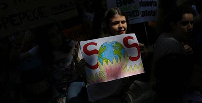 El movimiento estudiantil Friday for Future protesta en Madrid contra el cambio climático, en mayo pasado.