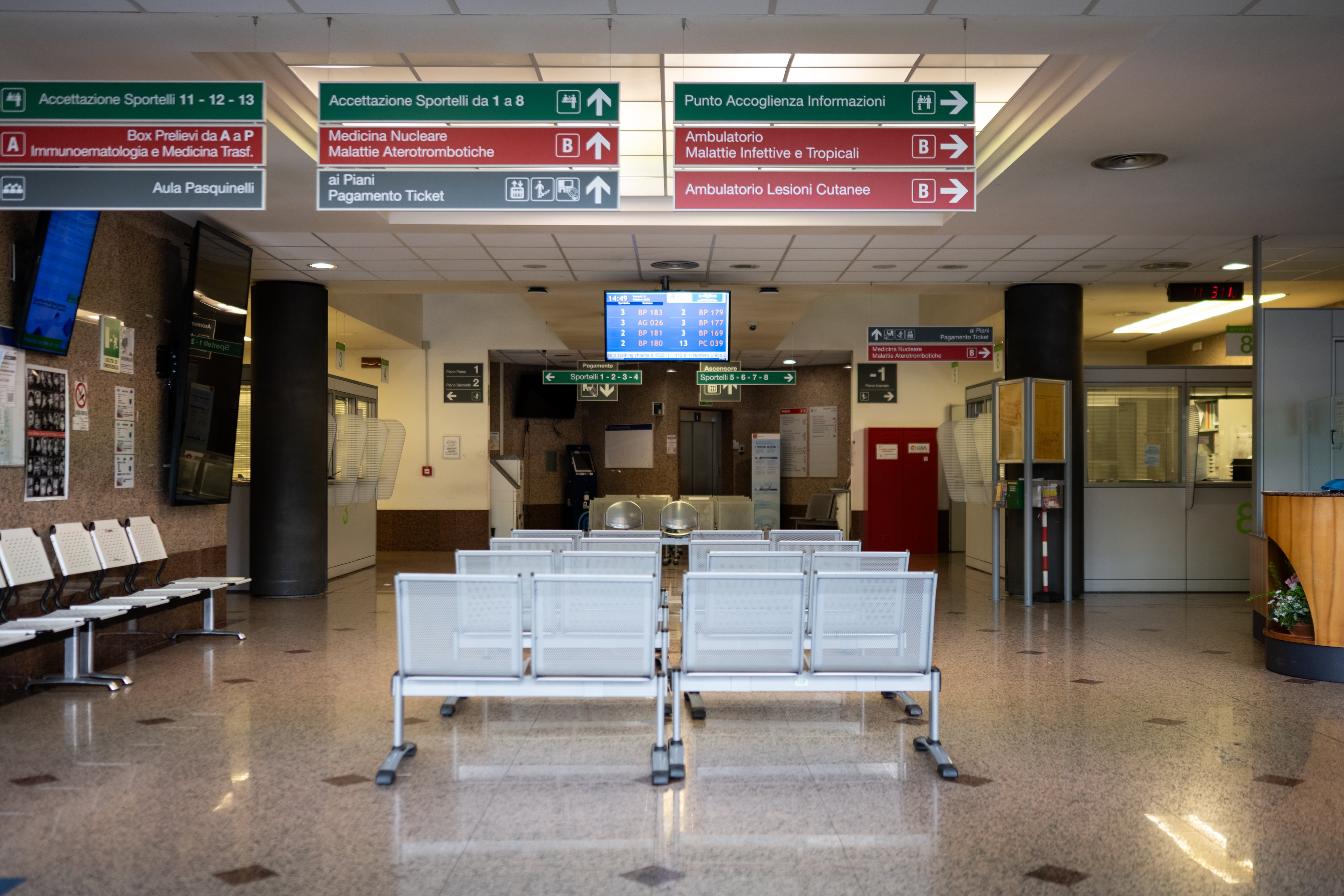 Una sala de espera del Hospital Universitario Careggi.