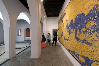 Un mapa de 1154 realizado por Charif Al-Idrissi, en el Museo de la Kasbah .