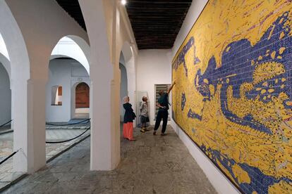 Un mapa de 1154 realizado por Charif Al-Idrissi, en el Museo de la Kasbah .