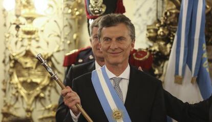 Mauricio Macri, en la toma de posesi&oacute;n como presidente de Argentina, el 10 de diciembre.