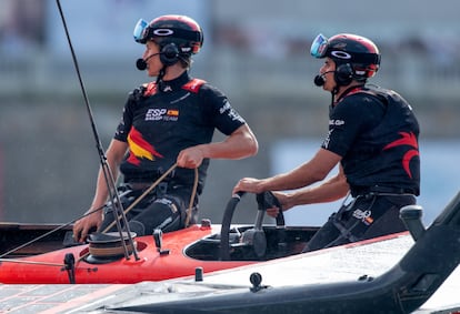 Florian Trittel y Diego Botín, durante una competición.