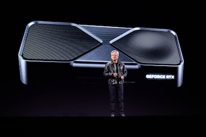 El CEO y fundador de Nvidia, Jensen Huang, presenta sus novedades en la 'Consumer Electronics Show' de enero de 2025, en Las Vegas, Nevada