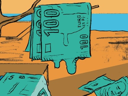 Imagen del tema especial en cómic 'La inflación derrite nuestro dinero' para el suplemento Negocios