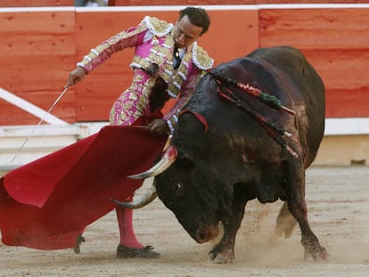 Antonio Ferrera at a bullfight during the 2017 Sanfermines.