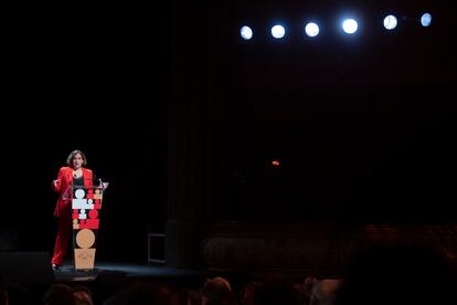 La alcaldesa de Barcelona, Ada Colau, durante la inauguración del I Congreso Internacional de Espectadores de Teatro,el pasado lunes.