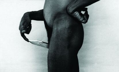 ‘Untitled,’ a 1995 photograph by René Peña. Born in 1957 in Havana, Peña is a member of the so-called New Generation of Cuban Photographers. He shows a predilection for erotic subject matter, and his work has been exhibited in several countries.