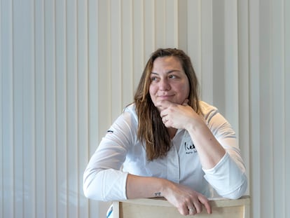 La chef María José Martínez, en el restaurante Lienzo de Valencia.