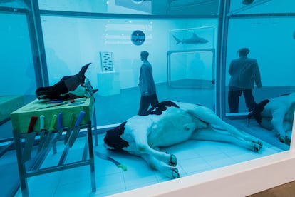 La decapitación de Juan Bautista (2006), pieza de la exposición Historia natural del artista Damien Hirst en la Galería Gagosian, marzo de 2022.
Londres, Inglaterra.
(Imágen: Tristán Fewings/Getty Images)