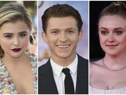 Los actores Chloë Grace Moretz, Tom Holland y Ellen Fanning.