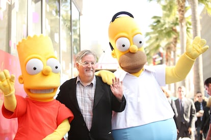 Matt Groening celebra su estrella en el paseo de la fama en 2012.