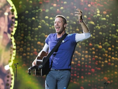 El cantante de Coldplay, Chris Martin, en un concierto en Toronto en agosto.