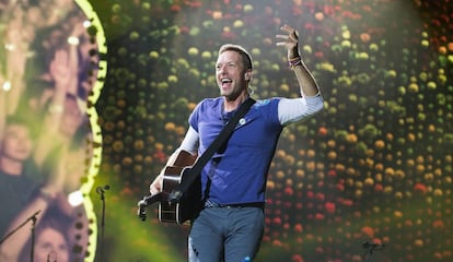 El cantante de Coldplay, Chris Martin, en un concierto en Toronto en agosto.