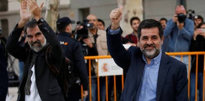  Jordi Cuixart y Jordi S&agrave;nchez en la Audiencia Nacional. 