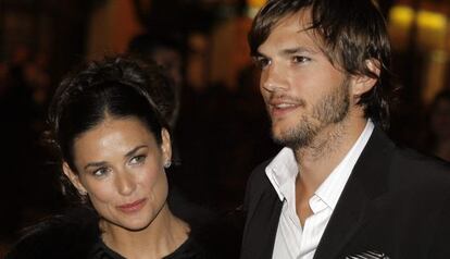 Demi Moore y Asthon Kutcher, cuando eran pareja.