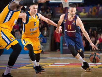 Navarro, en un partido Barça-Khimki.