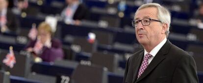 El presidente de la Comisión Europea, Jean-Claude Juncker, se dirige a la Eurocámara el pasado miércoles.