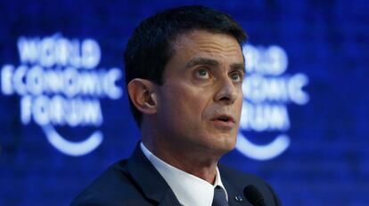 El primer ministro franc&eacute;s, Manuel Valls, este jueves en Davos. 