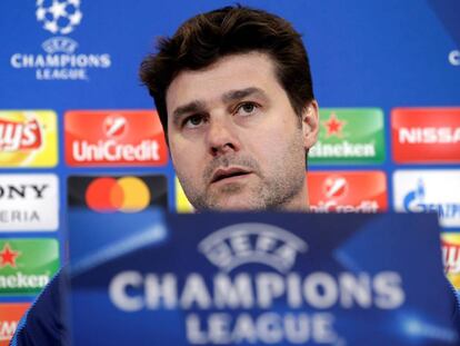 Mauricio Pochettino, entrenador del Tottenham, durante la rueda de prensa previa al partido contra la Juventus.
