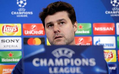 Mauricio Pochettino, entrenador del Tottenham, durante la rueda de prensa previa al partido contra la Juventus.