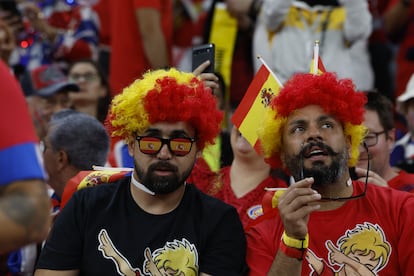 Aficionados de la selección española durante el encuentro frente a Costa Rica.