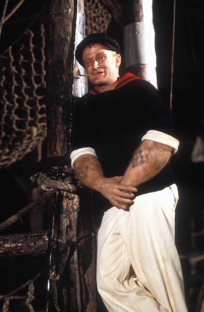 Robin Williams haciendo de Popeye en 1980.