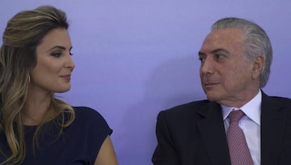 A primeira-dama Marcela e Temer.