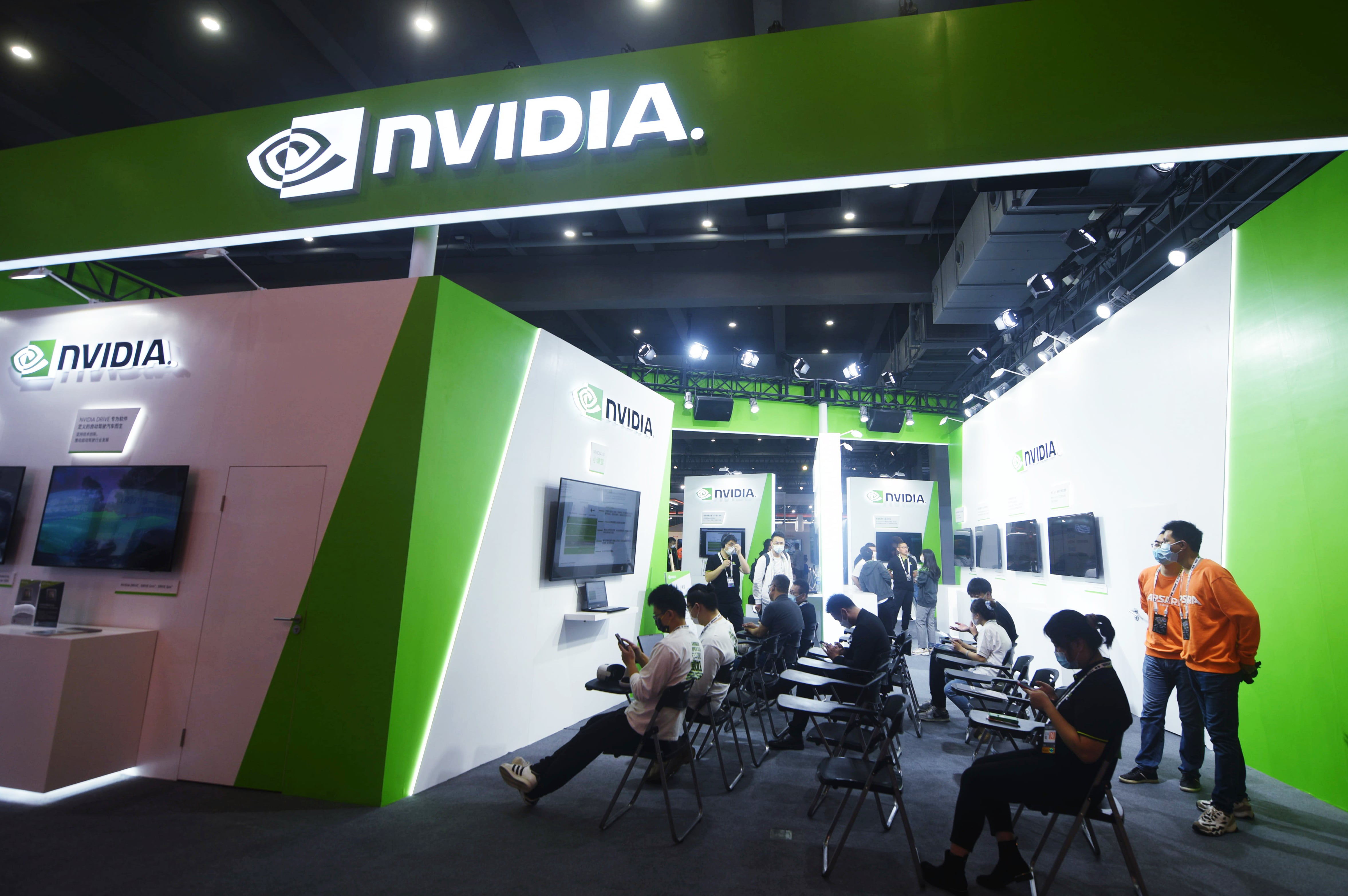 Puesto de Nvidia en la Conferencia Apsara, en Hangzhou (China), en 2022.
